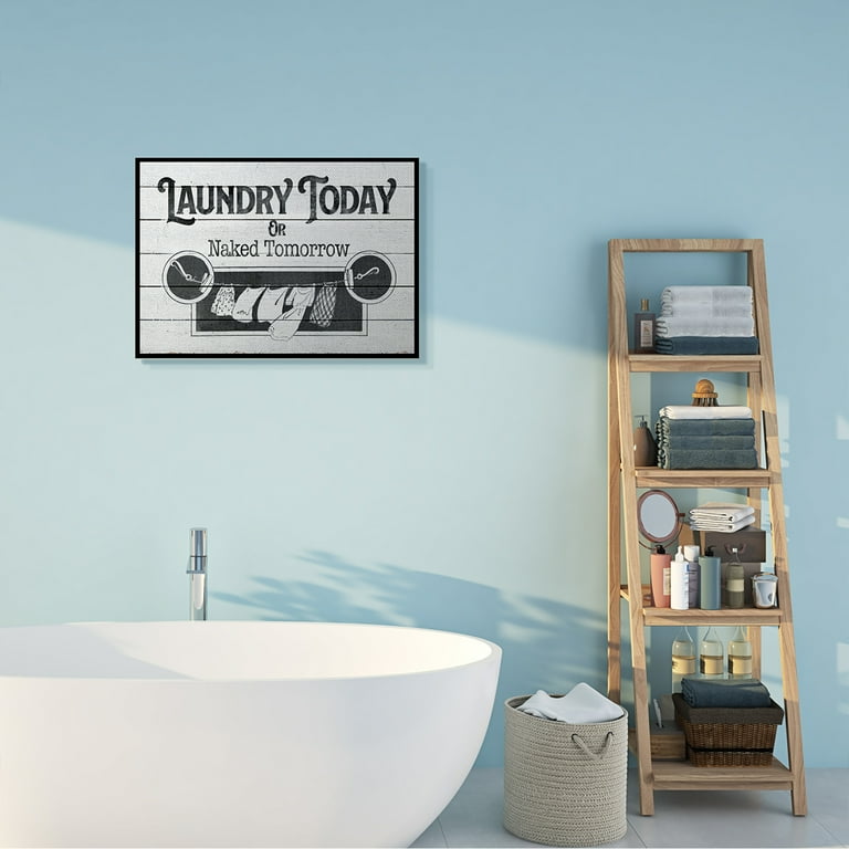 Stupell Industries Farmhouse Style Bathroom Tub Canvas Wall Art - 30x30 Inches, Designed By Yellow CAF - Ready To Hang