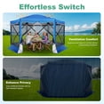 thumbnail image 4 of HOTEEL 12x12ft Outdoor Pop up Gazebo, 6 Sided Camping Canopy Tent with Mesh Windows, Portable Carry Bag, Waterproof, UV 50+, Large Shade Tents for Outdoor Camping, Backyard, Blue, 4 of 12
