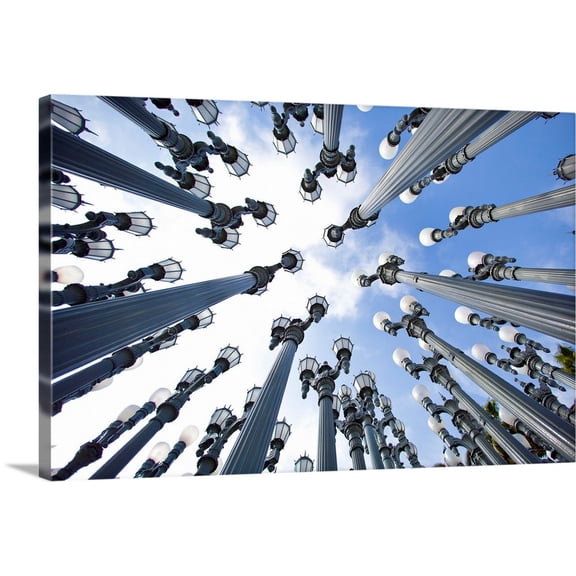 Great BIG Canvas | "'Urban Lights' light Pole sculpture in front of Los Angeles County Museum of Art, Los Angeles, Ca..." Canvas Wall Art