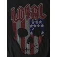 thumbnail image 5 of Ma Croix Mens American Flag Skull Sequin Rhinestone Embedded Short Sleeve T Shirt, 5 of 6