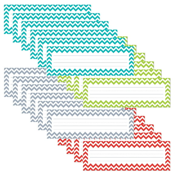 Creative Teaching Press Chevron Solids Name Plates, 36 Per Pack, 6 Packs