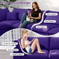 thumbnail image 6 of YVDNHP 137.5" Oversized Modular L-Shaped Sofa with Deep Seat, Soft Chenille Fabric, No Assembly Required, Purple, 6 of 8