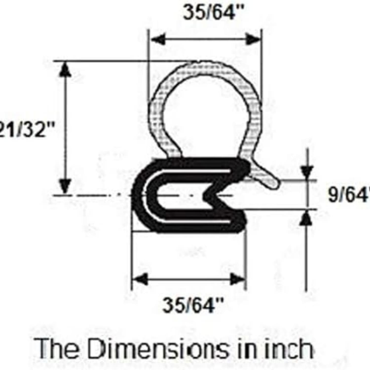 Automotive Weather Stripping Standard Size Door Seal, Length 25 Feet (7.65 Meter)