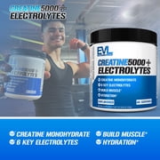 Evlution Nutrition Creatine 5000 + Electrolytes - Supports Faster Recovery, Lean Muscle Growth & Hydration - 5g Creatine Monohydrate & 6 Key Electrolytes Per Serving - 40 Servings - Unflavored Powder