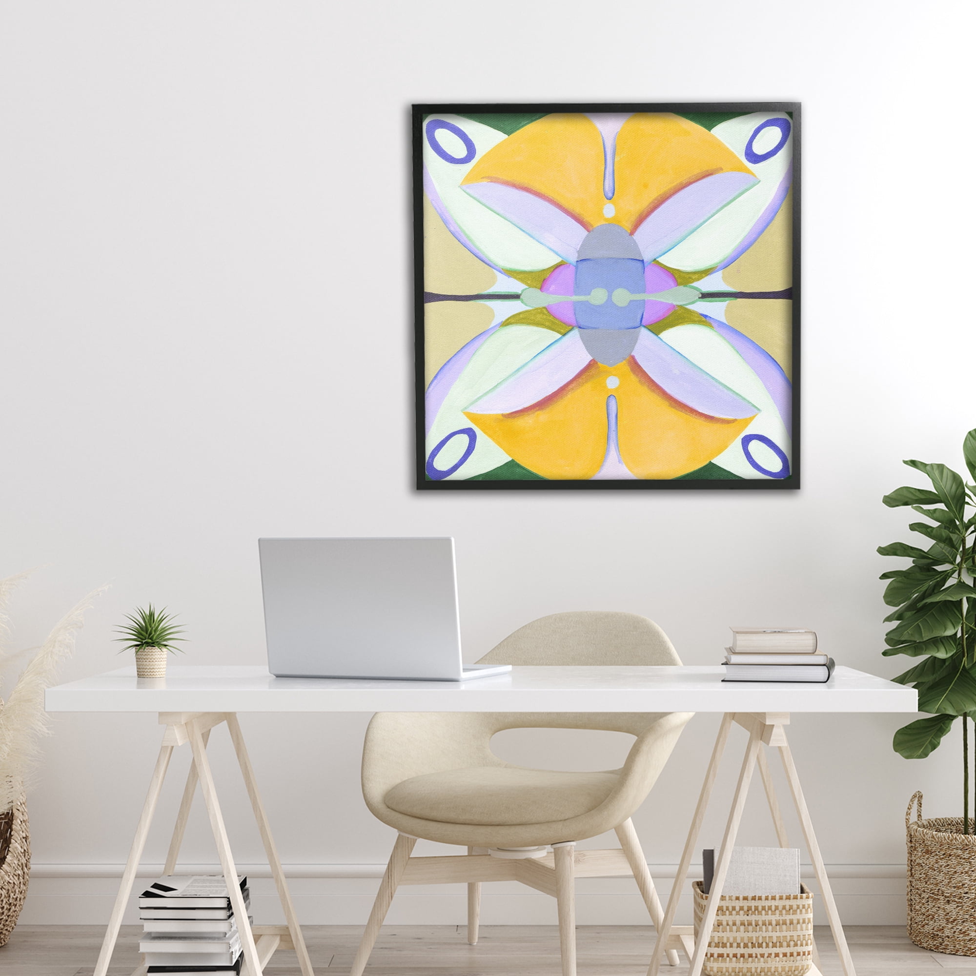 Stupell Industries Warm Revival Kaleidoscope Black Framed Giclee Art, design by Melissa Wang