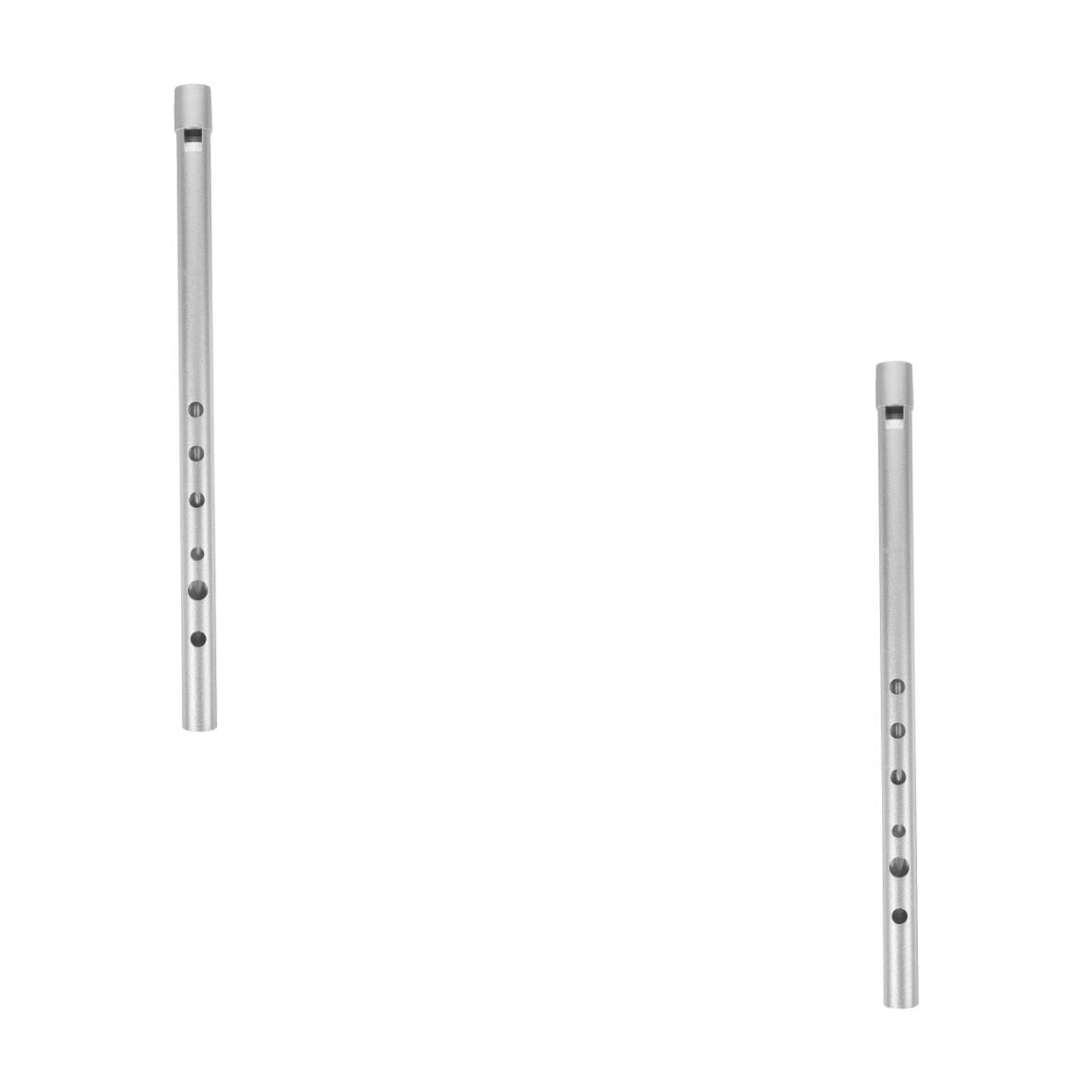 MLINS 2 pcs  Aluminium Alloy Clarinet Portable Recorder for Children Beginners (Silver)