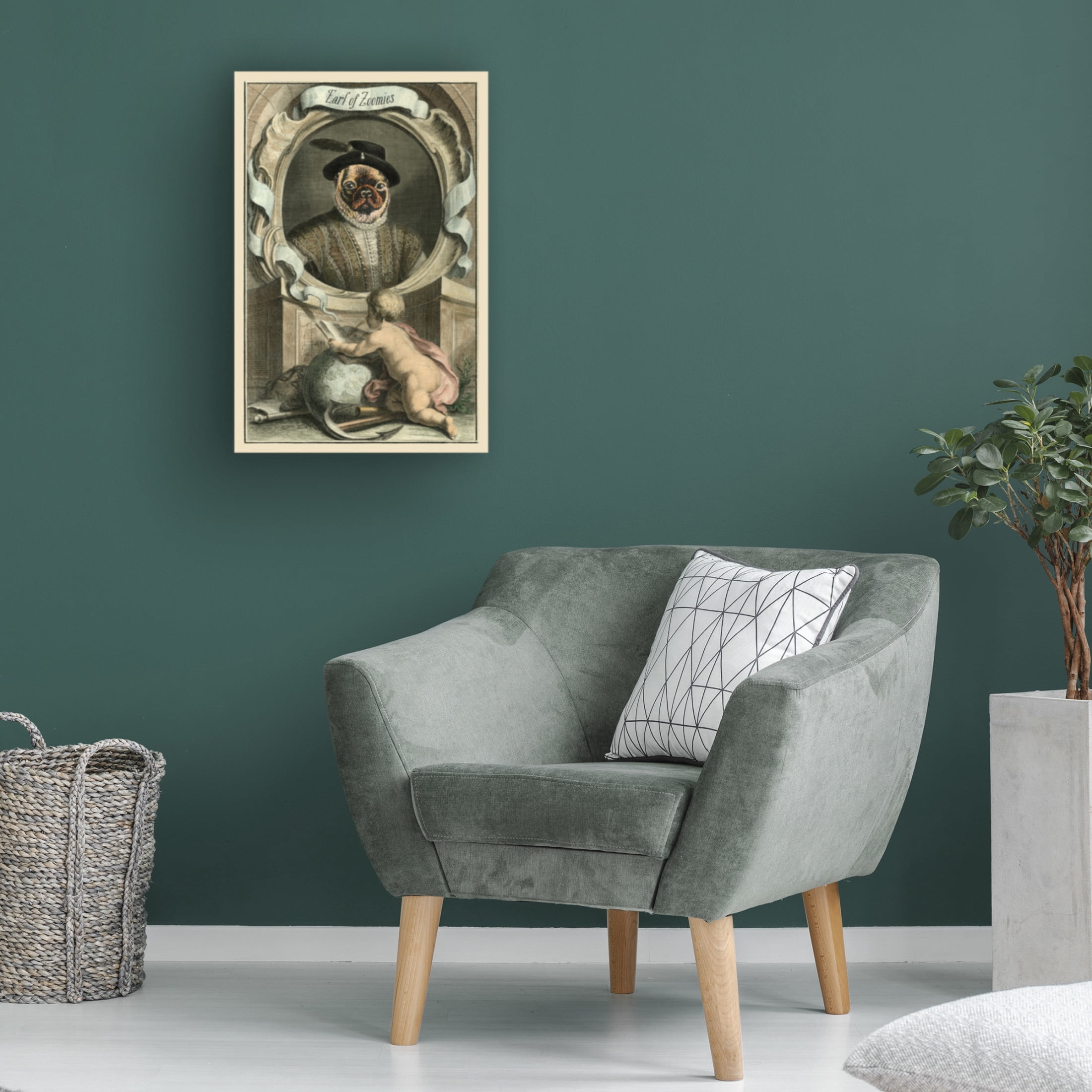 Canvas Wall Art - Alicia Longley 'Royal Dog Portrait V' Wall Art for Living Room, Bedroom, or Office Décor by Trademark Fine Art - 22 x 32 Inches