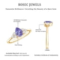 thumbnail image 6 of Rosec Jewels Pear Cut Tanzanite Solitaire Ring with Diamond Accent (1.25 CT, AAA Quality), 18K Yellow Gold, US 9.00, 6 of 9