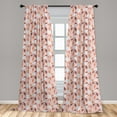 thumbnail image 5 of Ambesonne Autumn Curtains, Flowers Dotted Leaves Art, Pair of 28"x84", Dark Rust and Sand Brown, 5 of 5