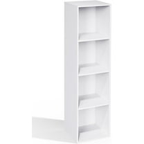 4 Cube Storage Organizer, 4 Tier Cube Low Bookcase Freestanding Storage Display Organizer, Four-Cubes Open Shelf Bookshelf for Home Office (White, 4-Cube)
