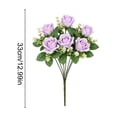 thumbnail image 2 of Fake Flowers Realistic Silkly Rose Bouquet, 7 Stems 12.99 Inch Artificial Faux Flower Arrangement No Fade, Waterproof for Wedding Bridal Bouquets, Photography, Home Centerpieces Decor, 2 of 6