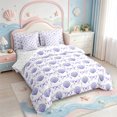 thumbnail image 2 of Manfei Kawaii Ocean Shell 7-Piece Twin Bedding,Modern Chic Bowtie Bedding Comforter Set,Reversible, 2 of 7