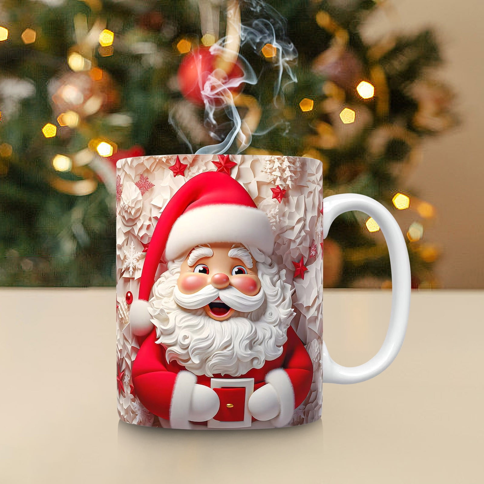 Czzoypi Santa Mug Christmas Ceramic Mug Vintage Santa Heads Coffee - Main Image