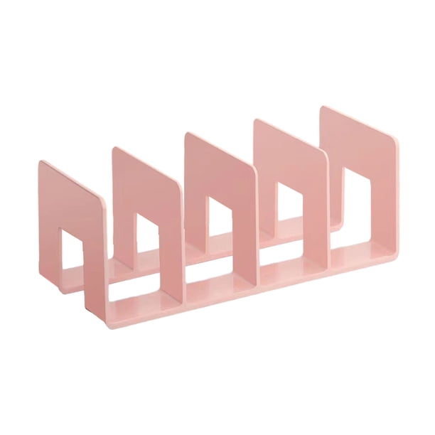 Organizador de escritorio Boodend, soporte para libros con 4 compartimentos verticales, estante clasificador de archivos de plástico para libros y revistas.
