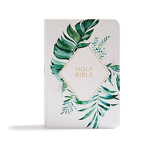 Pre-Owned KJV On-The-Go Bible, White Floral Textured Leathertouch: Red Letter, Easy-To-Carry, Smythe Sewn, Teen Bible, Double Column, Presentation Page, Ribbon (Unknown) 1087702453 9781087702452