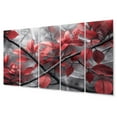 thumbnail image 2 of Designart "Tree with Leaves in Red and Grey III" Floral Metal Wall Art Set, 2 of 5