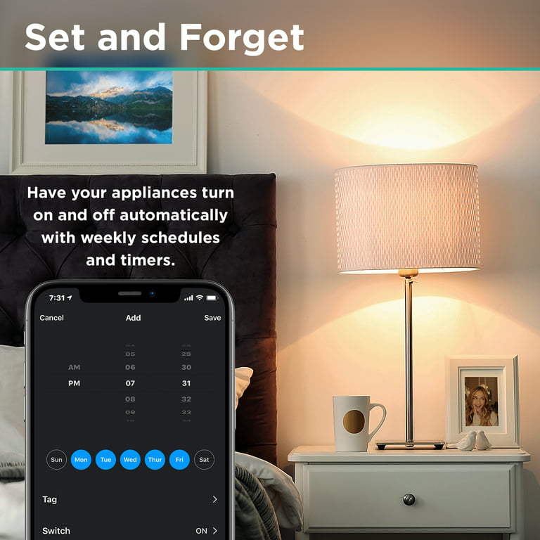 iHome 6 Outlet Smart Surge Protector Works with Alexa and Google