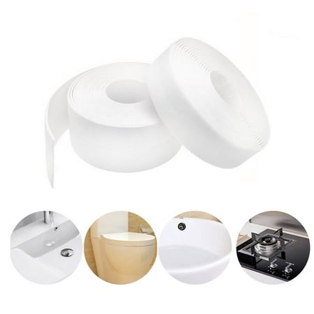 Bathtub Caulk Strip PE Self Adhesive Kitchen and Bathroom Wall Sealing Tape Caulk Sealer?1-1/2' x 11'? (1, (Best Caulk For Bathtub Surround)
