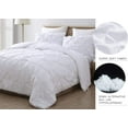thumbnail image 7 of Chezmoi Collection Natalia 3-Piece White Pom Pom Balls Fringe Pinch Pleat Microfiber Comforter Set, King Size, 7 of 7