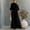 Black, variant on Palazzo 2piece Set Outfit for Women Sets for Women Dressy Travel Set Sets Relaxed Full Length Boat Neck Black Elbow-Length Women Sets,L