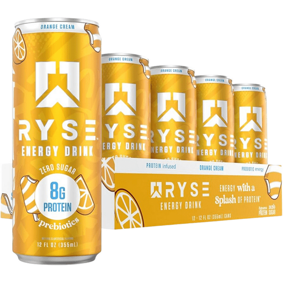 RYSE ENERGY DRINK 12 PACK BEBIDA PRE ENTRENO PROTEÍNA 355ML C/U