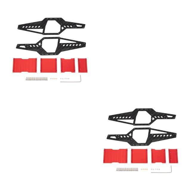 Vogacara Chasis de conversión Rock Crawler, estructura de Control remoto profesional, placas de marco, accesorios para coches RC para SCX24 Rojo 2piezas