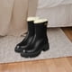 thumbnail image 1 of Botas de invierno para mujer, antideslizantes, suaves, con forro de felpa, impermeables, con cierre de cremallera, botines para clima frío, botas de Negro Yinane botas de nieve, 1 of 8