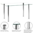 Elegant Transparent Glass & Iron Dining Table Easy Assembly