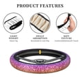 thumbnail image 4 of Gukieu Glitter Rainbow Print Elastic Steering Wheel Cover, Anti-slip and Sweat-proof Car Steering Wheel Protector Cover for Cars, Vans, Trucks Car Accessories, 4 of 6