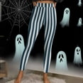 thumbnail image 5 of YOIAVAIOY Leggings for Women Striped High Waisted Stretch Yoga Pants Novelty Halloween Clothes Gym Casual Bottom Light Blue XXXL, 5 of 10