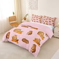 thumbnail image 3 of Erosebridal Cute Capybaras Duvet Cover Set For Children,Cartoon Animal Flowers Bedding Full For Kids Boys Girls,3-Piece,No Comforter,Pink Reversible, 3 of 6