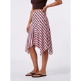 thumbnail image 5 of Womens Midi Skirt Multicolor Striped Asymmetrical Hem A-Line Casual, 5 of 7