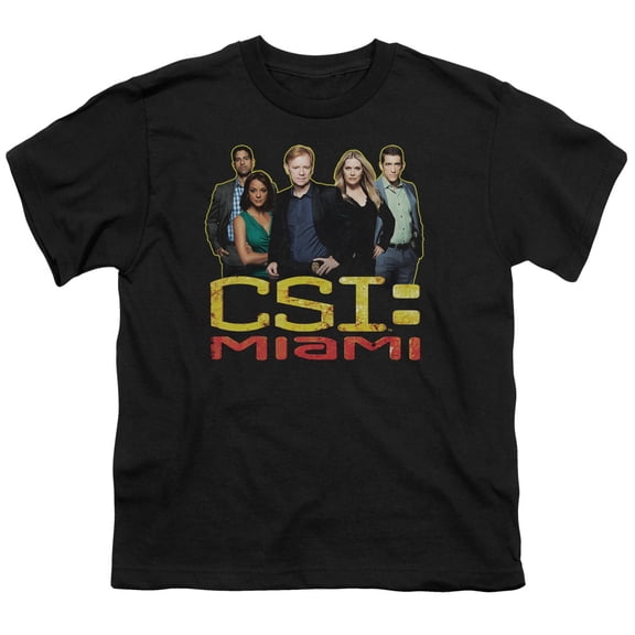 Csi Miami The Cast In Black Youth 18/1 T-Shirt Black