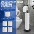 thumbnail image 3 of czcpp-Toilet Paper Holder Stand, Toilet Paper Stand with Stable Weighted Base, Large Capacity Black Toilet Paper Holder Stand with Storage, Spiral Assembled Toilet Paper Holder Free Standing Without, 3 of 4