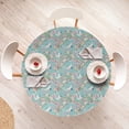 thumbnail image 4 of Ambesonne Flowers Fitted Round Tablecloth, Watercolor Flying Crane, 45"- 56" Diameter, Multicolor, 4 of 5