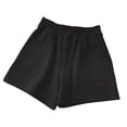 thumbnail image 7 of Summer Cotton Shorts for Women Solid Color Elastic Waist Casual Loose Comfy Wide Leg Lounge Short Pants with Pockets, 7 of 7