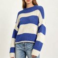 thumbnail image 6 of Fewfanhot Fall Sweaters for Women Striped Mock Neck Fall Knit Color Block Long Sleeve Warm Winter Loose Fit Sweater, 6 of 7