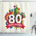 thumbnail image 1 of Ambesonne Geometric Shower Curtain, Ribbon Party Castle, 69"Wx84"L, Multicolor, 1 of 3