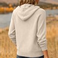 thumbnail image 5 of Wutalume Women's Hooded Knit Sweatshirt Pullover with Drawstring, Loose Casual Long Sleeve Top, Cozy Layer for Outdoor Activities and Lounging,Beige L, 5 of 5