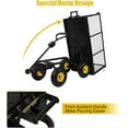 thumbnail image 2 of REDCAMP Oversized Steel Dump Garden Carts on Wheels, 700lbs Heavy Duty Pullable Utility Garden Wagon Carts with Removable Sides and 10 inch Wheels for Outdoor Patio Landscape with Cart Liner, Black, 2 of 8
