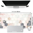 thumbnail image 5 of Marble Mouse pad Extended Full Desk Protector Mousepad Large Gaming Pink Grey Tiles Print Mouse Pads with Stitched Edges XXL,Keyboard Mat with Non-Slip Rubber Base for Office Home Work, 5 of 6