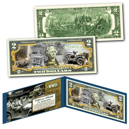 UPC: 0749002327769 | WILLYS MB FORD GPW JEEP Military Truck WWII World War II Genuine U.S. $2 Bill