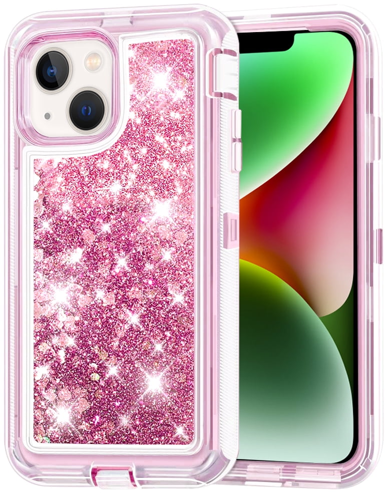 for iPhone 14/14 Mini/14 Plus/14 Pro Max, Liquid Glitter Case Luxury ...