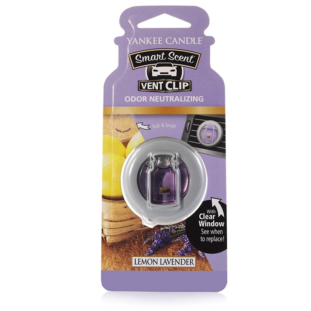 Yankee Candles Car Freshener SmartScent Vent Clips, Lemon Lavender