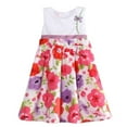 thumbnail image 1 of Little Girls Purple Flower Shoulder Accent Dress 6, 1 of 2