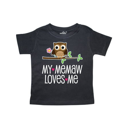 

Inktastic My Memaw Loves Me Grandkids Owl Gift Toddler Toddler Girl T-Shirt