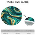thumbnail image 6 of Teal and Gold Marble Swirls Pattern Round Fitted Tablecloth with Elastic Edge,Dining Table Cover Waterproof,Outdoor Round Tablecloth for Camping,Dining,Indoor and Outdoor, 6 of 7