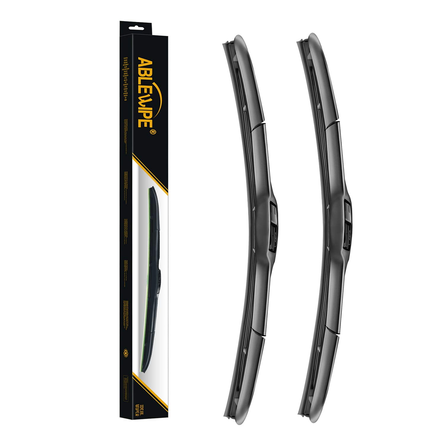 ABLEWIPE Windshield wiper blades Bracketless Beam Hybrid U Jhook wiper