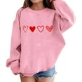 thumbnail image 3 of KAUOD Girls Heart Print Sweatshirts Ribbed Cuffs Cute Crew Neck Pullover Tops Clothes Teen Kids Long Sleeve Cotton Hoodies, 3 of 6