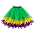 thumbnail image 4 of Coerni Girls Tulle Ballet Dance Skirts Kids Princess Layer Sparkle Ruffled Tiered Bubble Shiny Flared Skater Skirt A Line Skort, 4 of 4